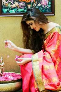 Sony Charishta Photoshoot Stills in Red Pattu Saree