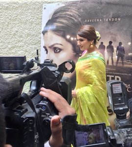 Beautiful Raveena Tandon during the trailer launch of film Maatr