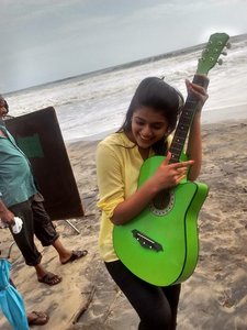 Yamini Bhaskar stills from the sets of Munnodi Movie
