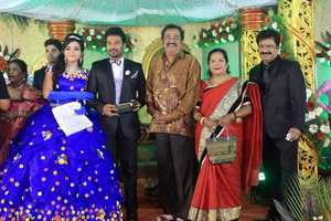 Director R. Pandiarajan Son Prithvirajan Weds Akshaya wedding reception Stills